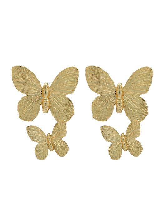 Gilded Butterfly Drop Earrings